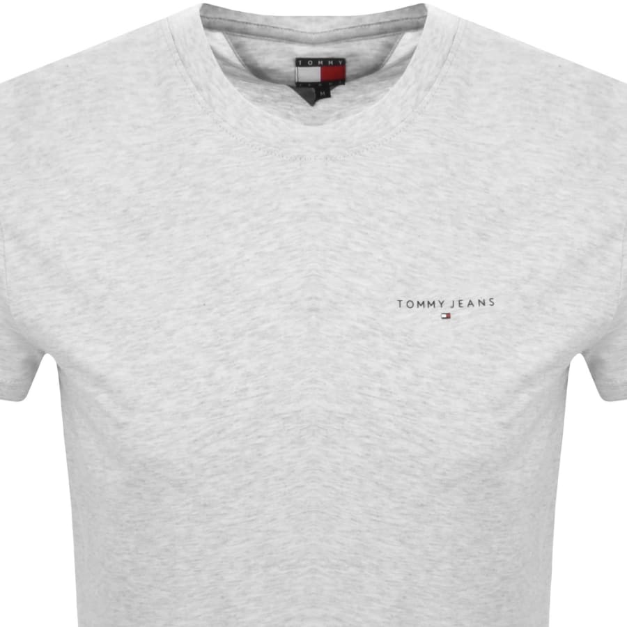 Image number 2 for Tommy Jeans Lindear Chest T Shirt Grey