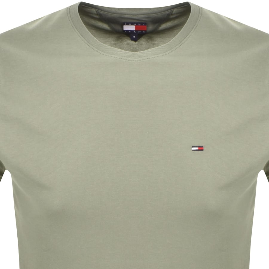 Image number 2 for Tommy Jeans Slim Jersey T Shirt Green