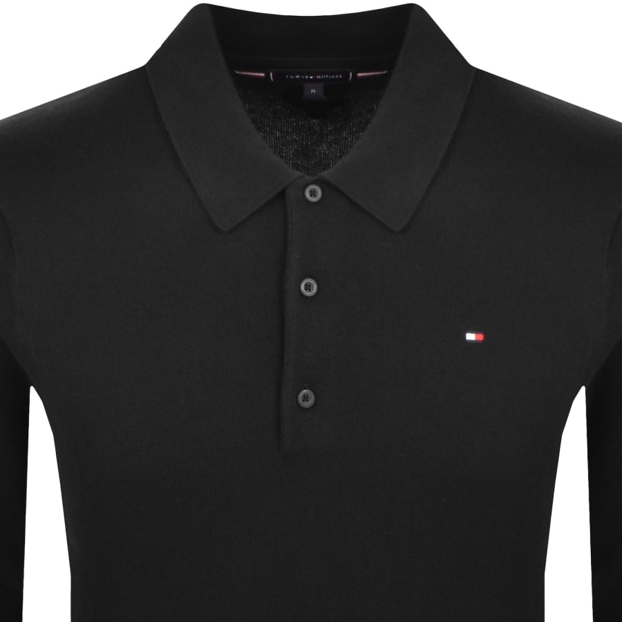 Image number 2 for Tommy Hilfiger Cashmere Polo Jumper Black