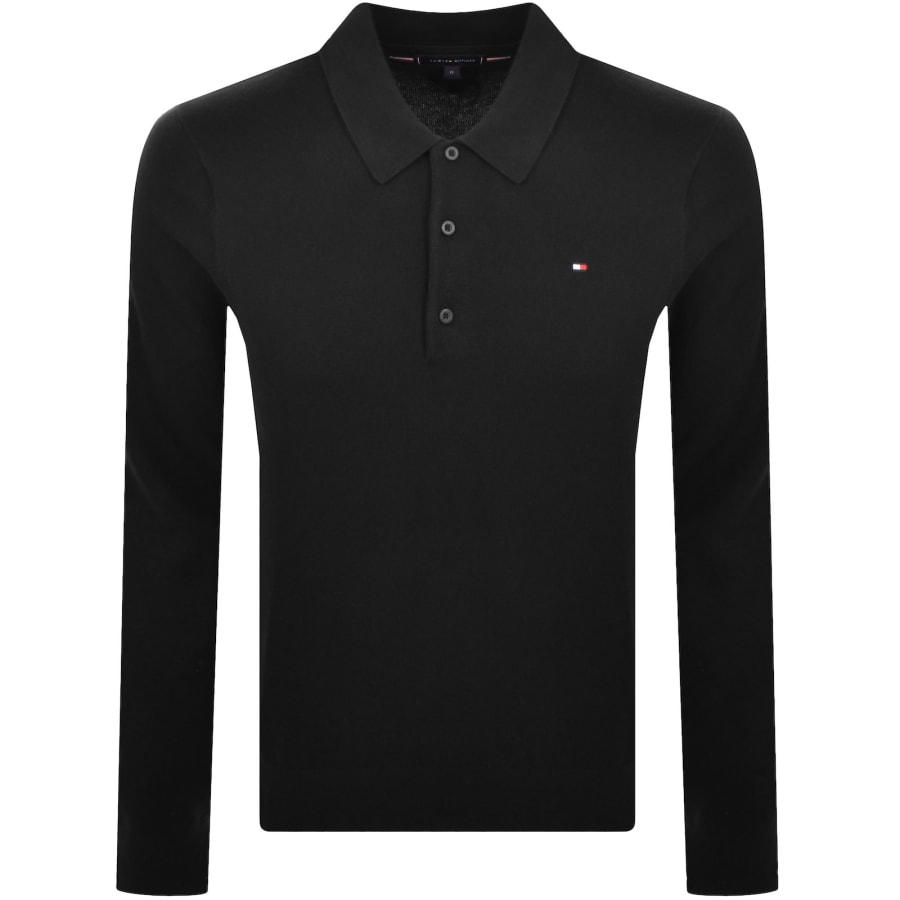 Image number 1 for Tommy Hilfiger Cashmere Polo Jumper Black
