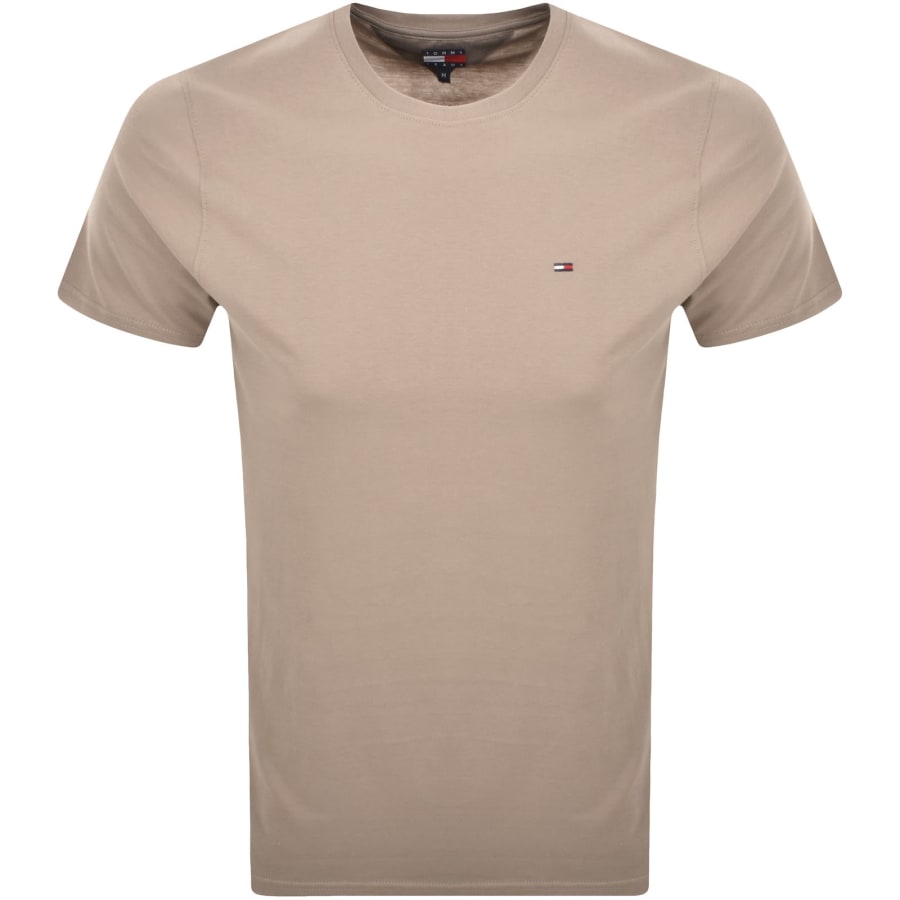 Image number 1 for Tommy Jeans Slim Jersey T Shirt Brown