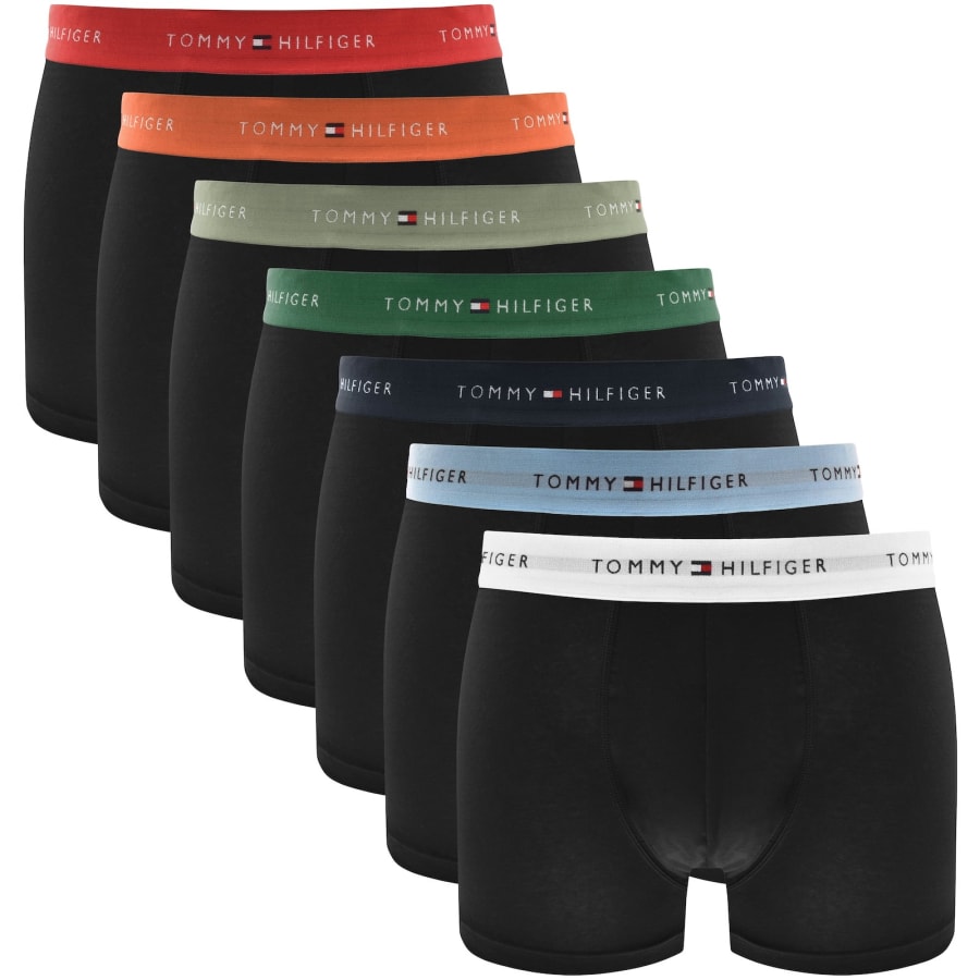 Image number 1 for Tommy Hilfiger Underwear 7 Pack Trunks Black