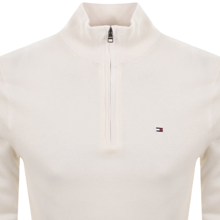 Image number 2 for Tommy Hilfiger Quarter Zip Jumper Ivory Petal