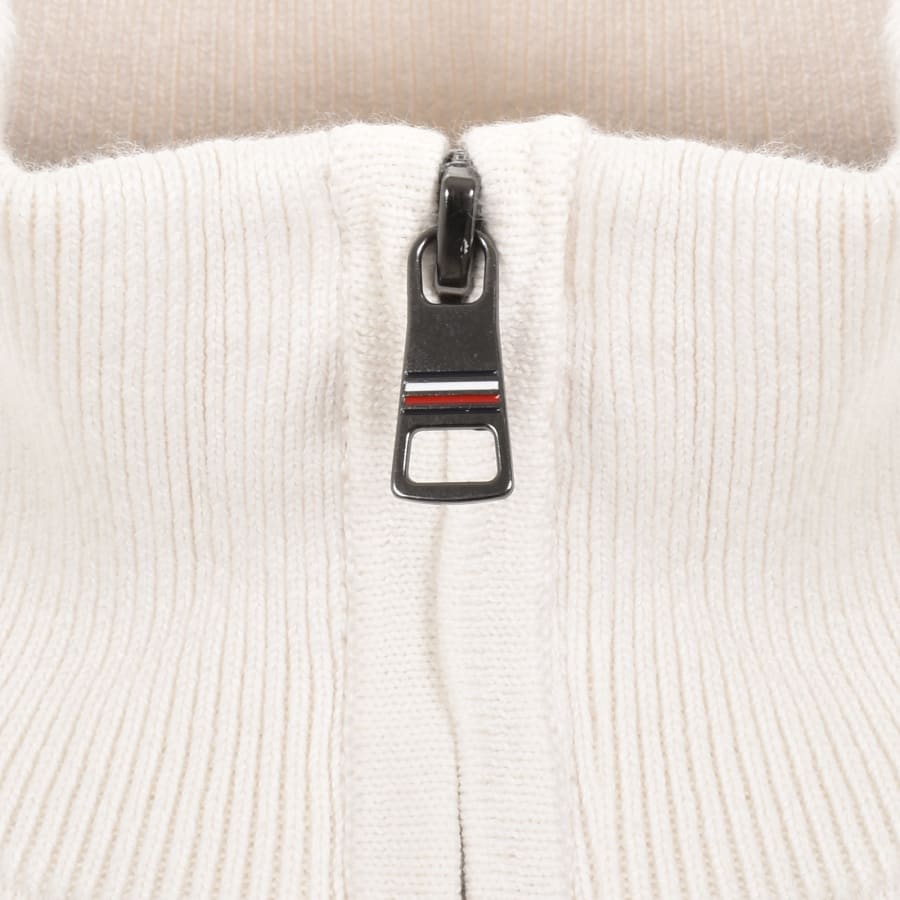 Image number 4 for Tommy Hilfiger Quarter Zip Jumper Ivory Petal