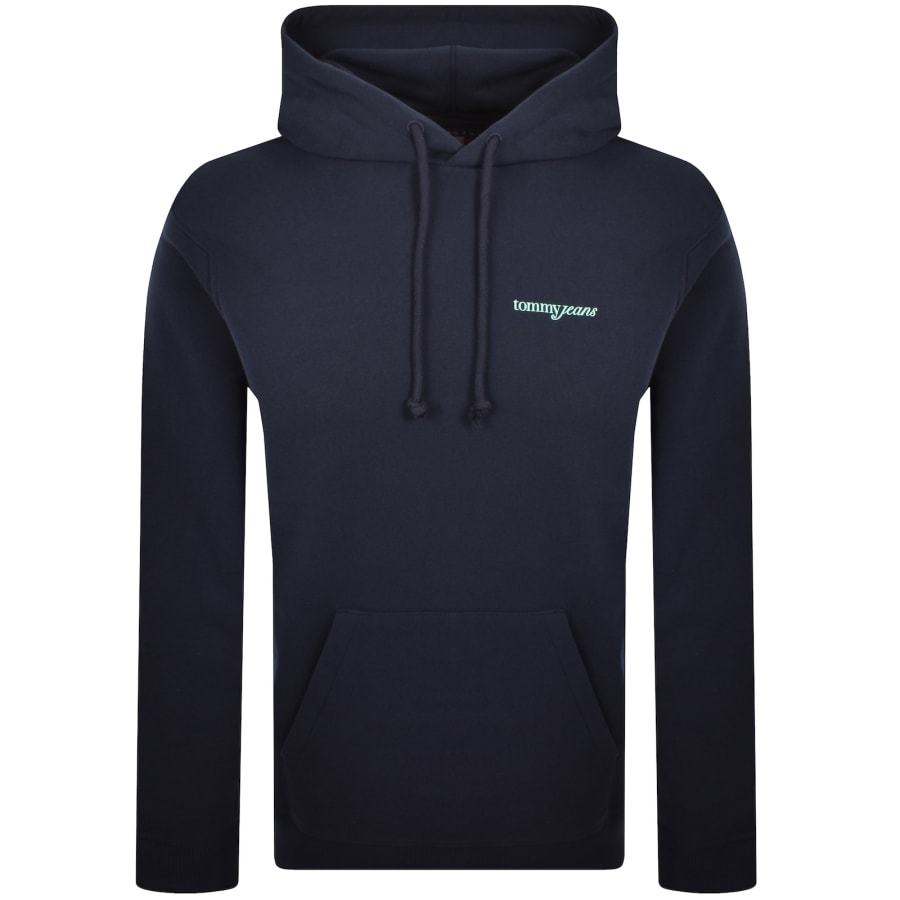 Image number 2 for Tommy Jeans Blur Script Hoodie Navy