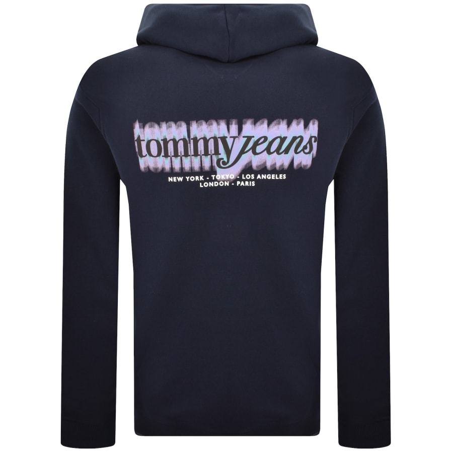 Image number 5 for Tommy Jeans Blur Script Hoodie Navy