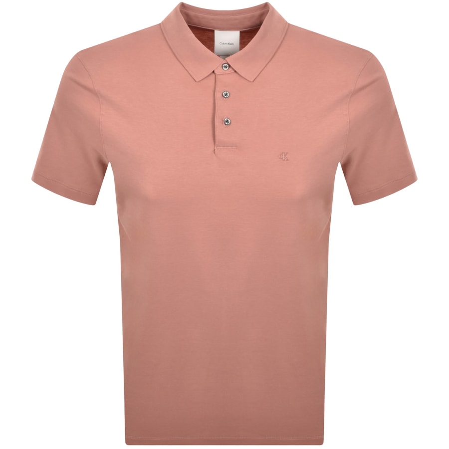 Image number 1 for Calvin Klein Chest Emblem Polo Sunset Rose