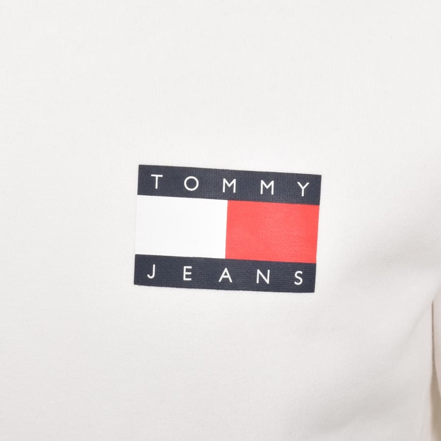 Image number 3 for Tommy Jeans Essential Flag Logo Hoodie White