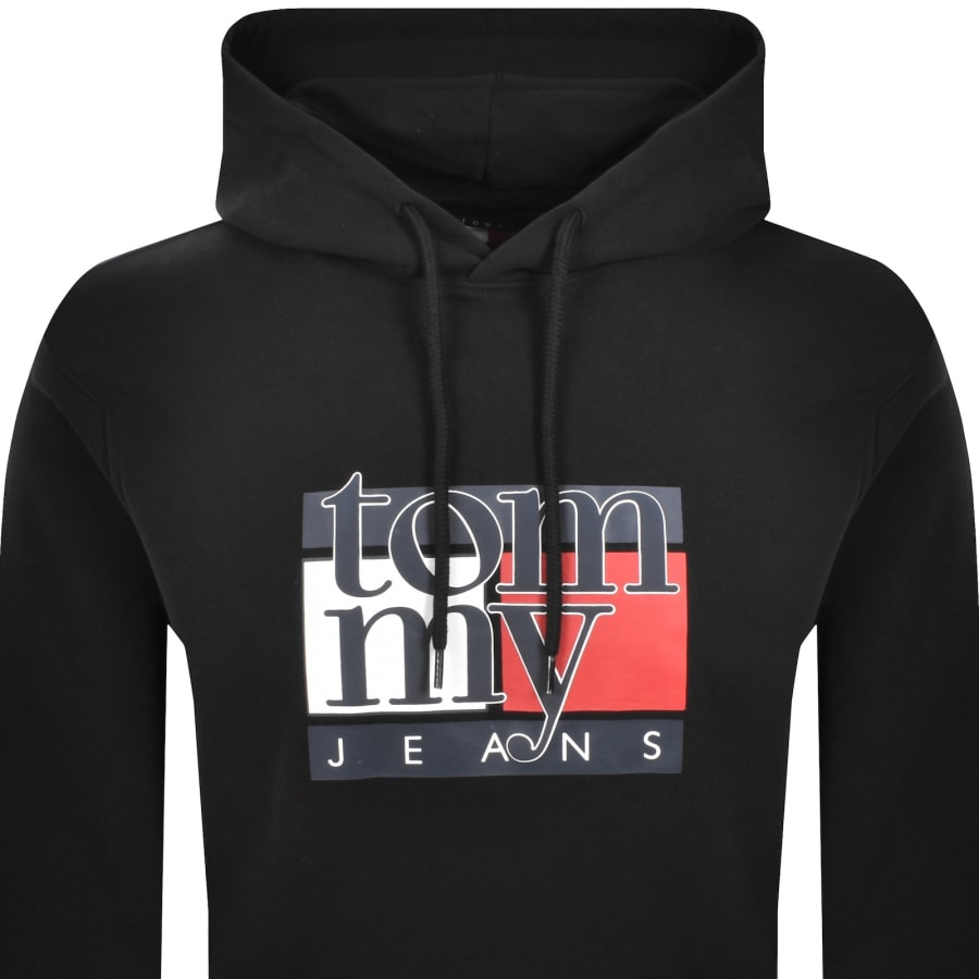 Image number 2 for Tommy Jeans Essential Flag Logo Hoodie Black