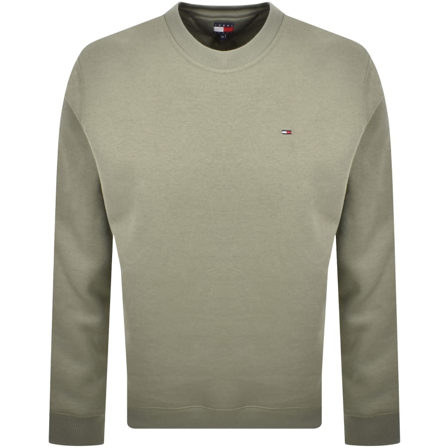 Image number 1 for Tommy Jeans Flag Logo Sweatshirt Green