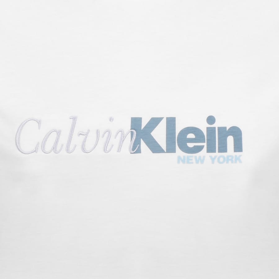 Image number 3 for Calvin Klein Cursive Graphic T Shirt White