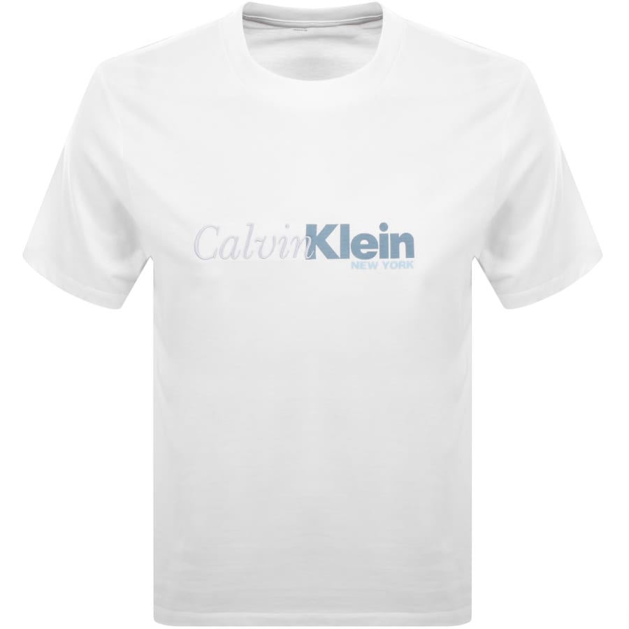 Image number 1 for Calvin Klein Cursive Graphic T Shirt White