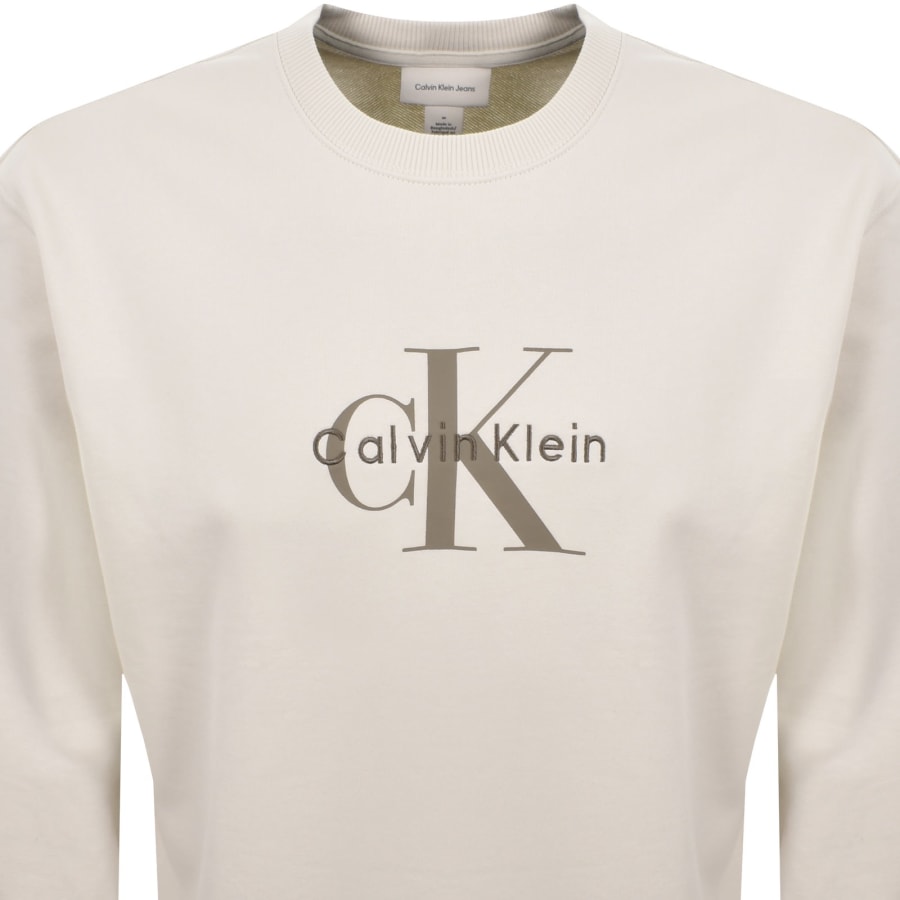 Image number 2 for Calvin Klein Jeans Terry Sweatshirt Chalk