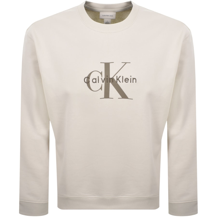 Image number 1 for Calvin Klein Jeans Terry Sweatshirt Chalk