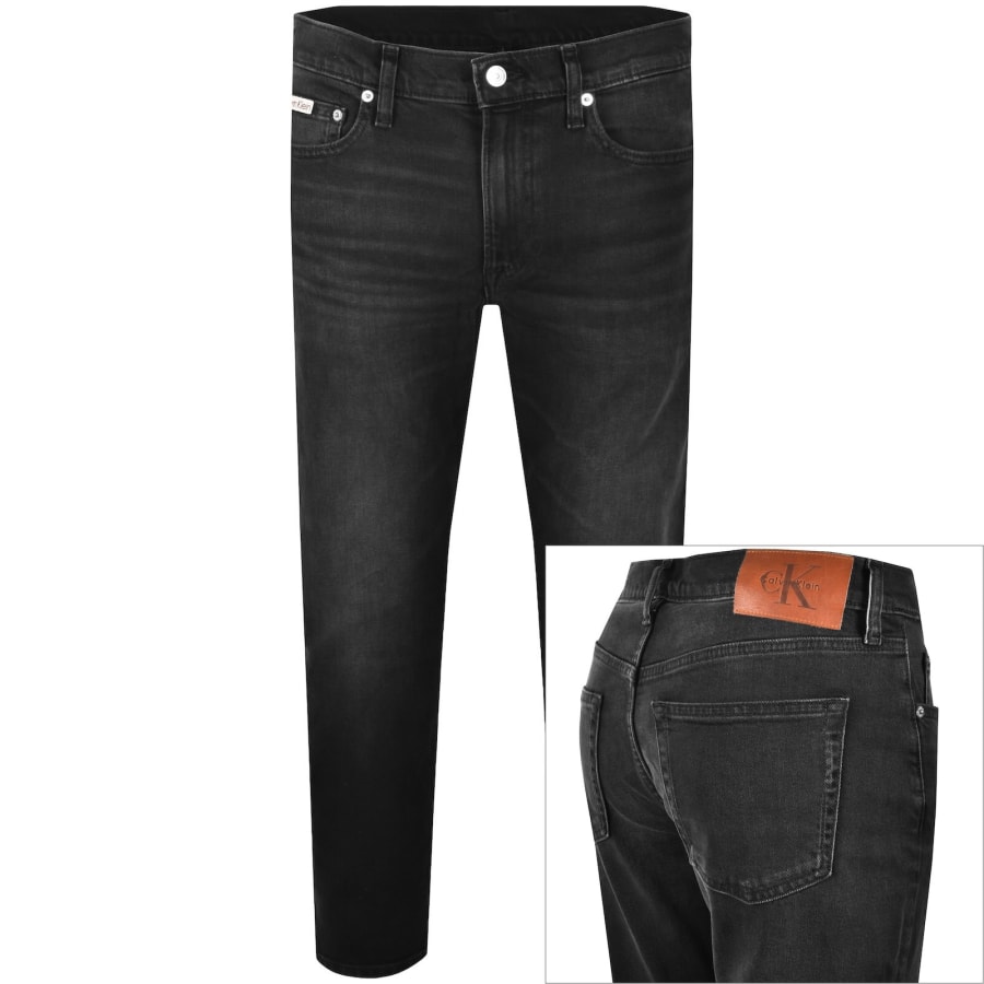 Image number 1 for Calvin Klein Jeans Slim Taper Jeans Black