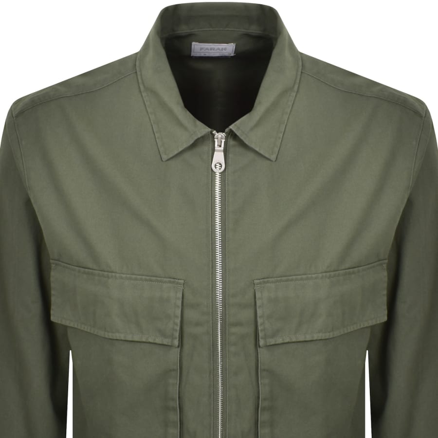 Image number 2 for Farah Murphy Long Sleeve Overshirt Green