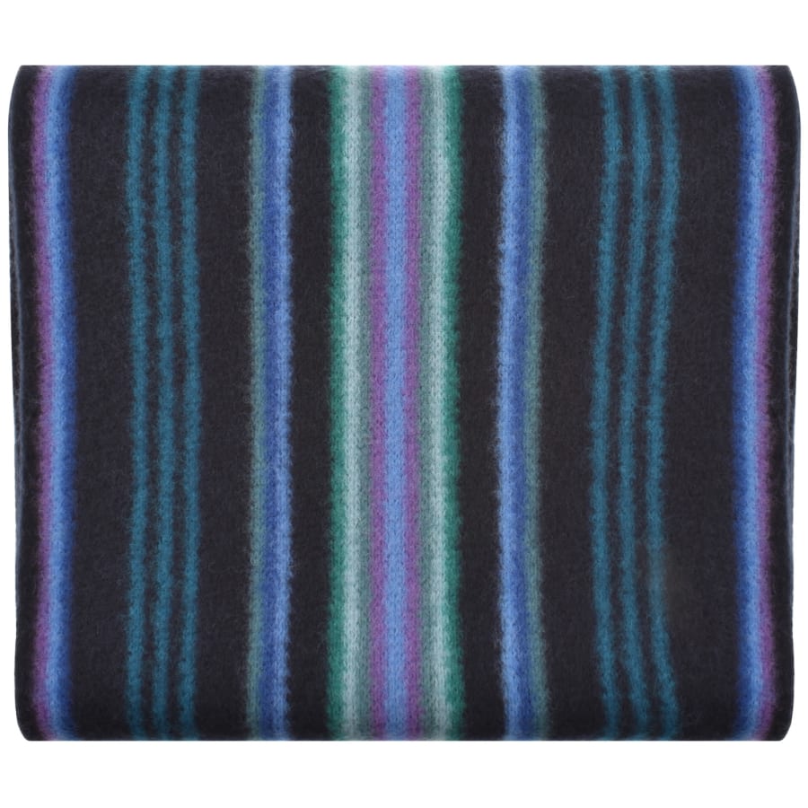 Image number 2 for Paul Smith Stripe Wool Scarf Blue