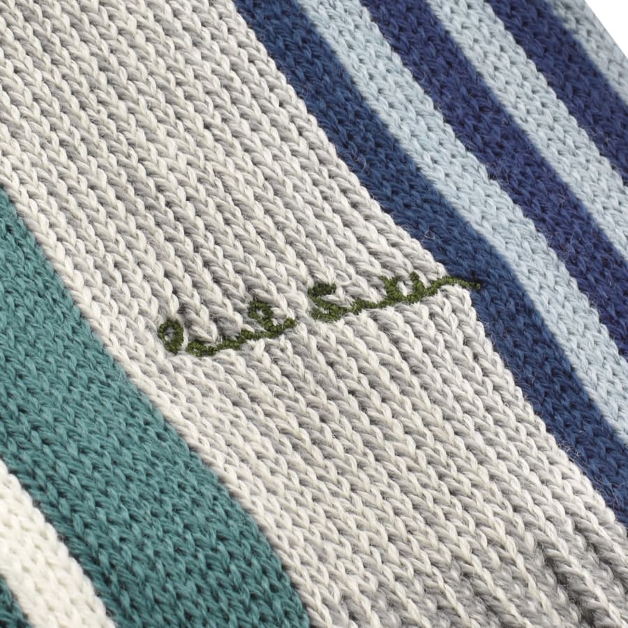 Image number 3 for Paul Smith Twisted Stripe Wool Scarf Blue