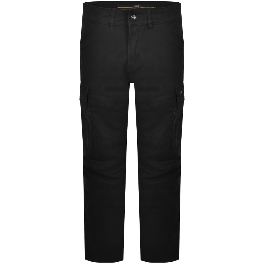 Image number 2 for Luke 1977 Relaxed Panama Cargo Trousers Black