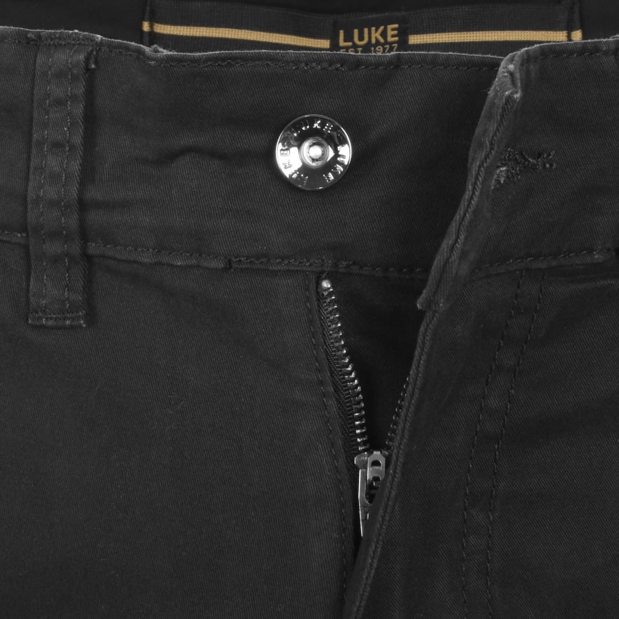 Image number 5 for Luke 1977 Relaxed Panama Cargo Trousers Black