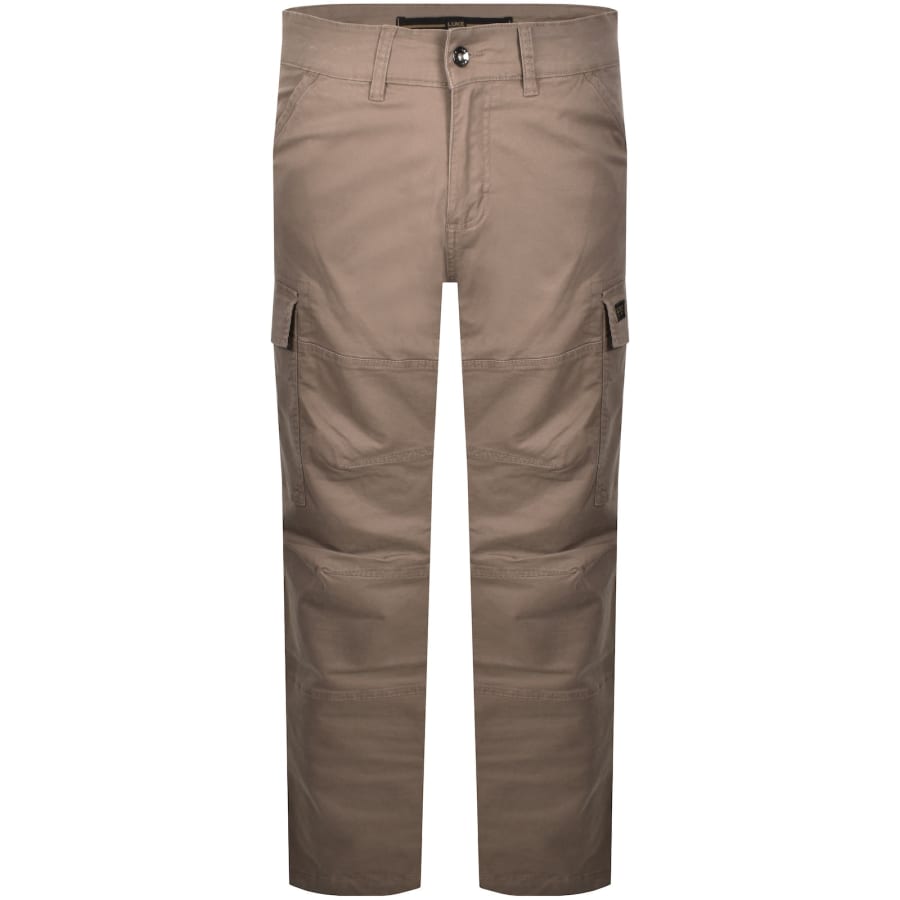 Image number 2 for Luke 1977 Relaxed Panama Cargo Trousers Brown