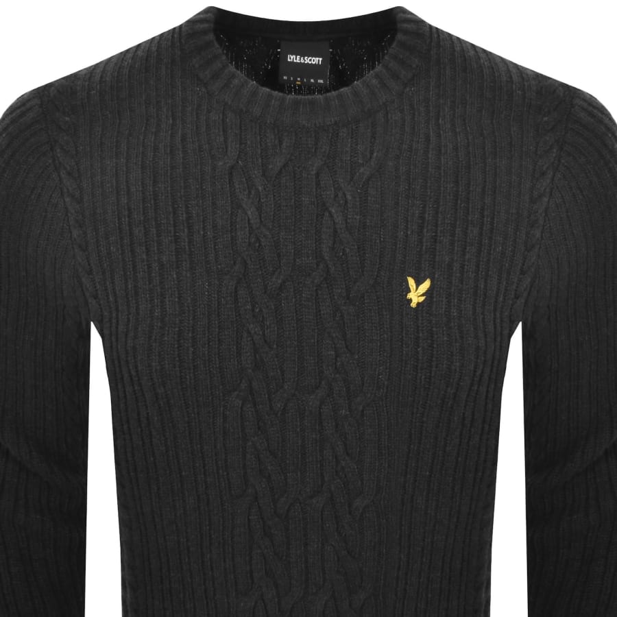 Image number 2 for Lyle And Scott Cable Knit Jumper Black