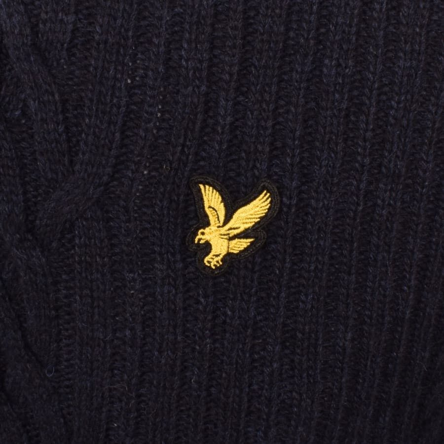 Image number 3 for Lyle And Scott Cable Knit Jumper Navy
