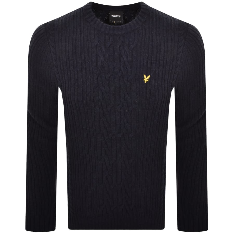 Image number 1 for Lyle And Scott Cable Knit Jumper Navy