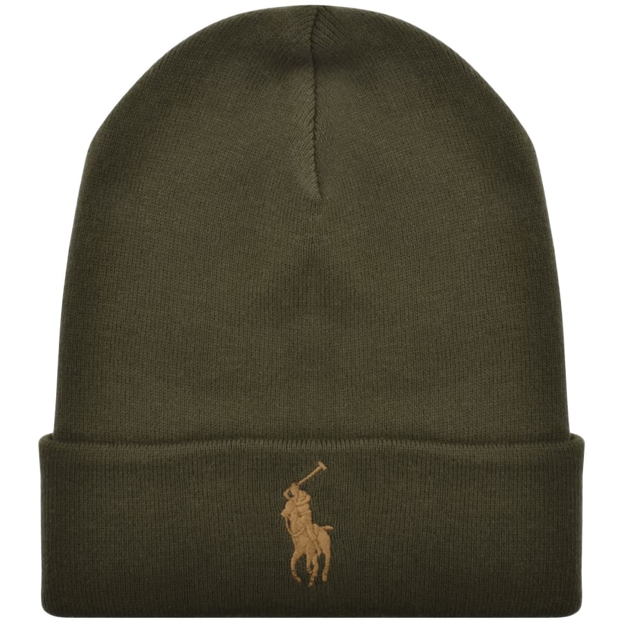 Image number 1 for Ralph Lauren Beanie Hat Olive Green