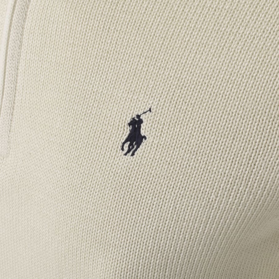 Image number 3 for Ralph Lauren Half Zip Knit Jumper Cream