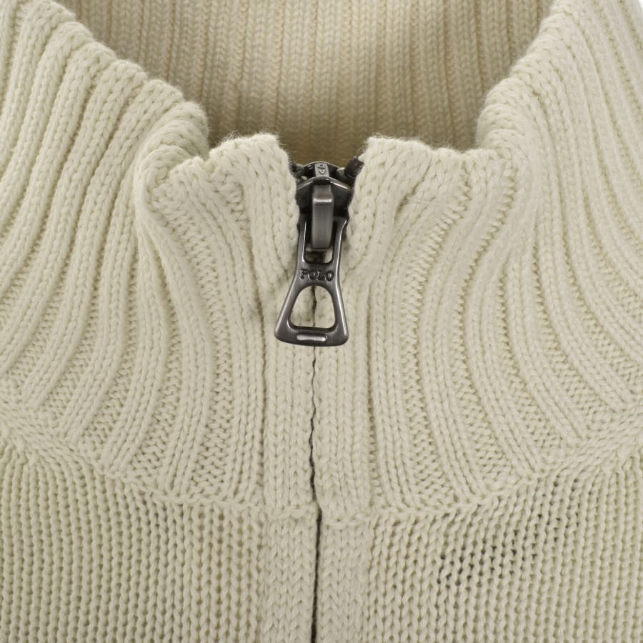 Image number 4 for Ralph Lauren Half Zip Knit Jumper Cream