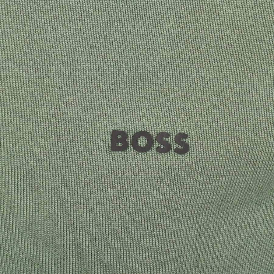 Image number 3 for BOSS Ever X Quarter Zip Jumper Green