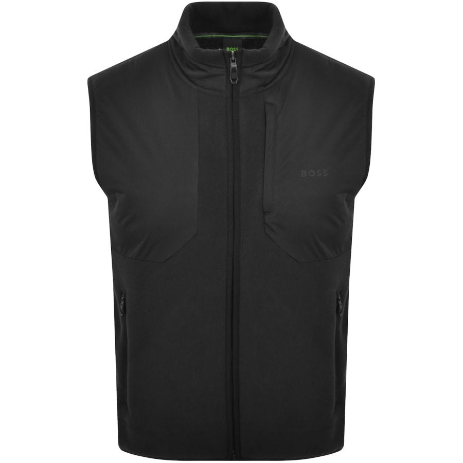 Image number 1 for BOSS Sherpa Fleece Gilet Black