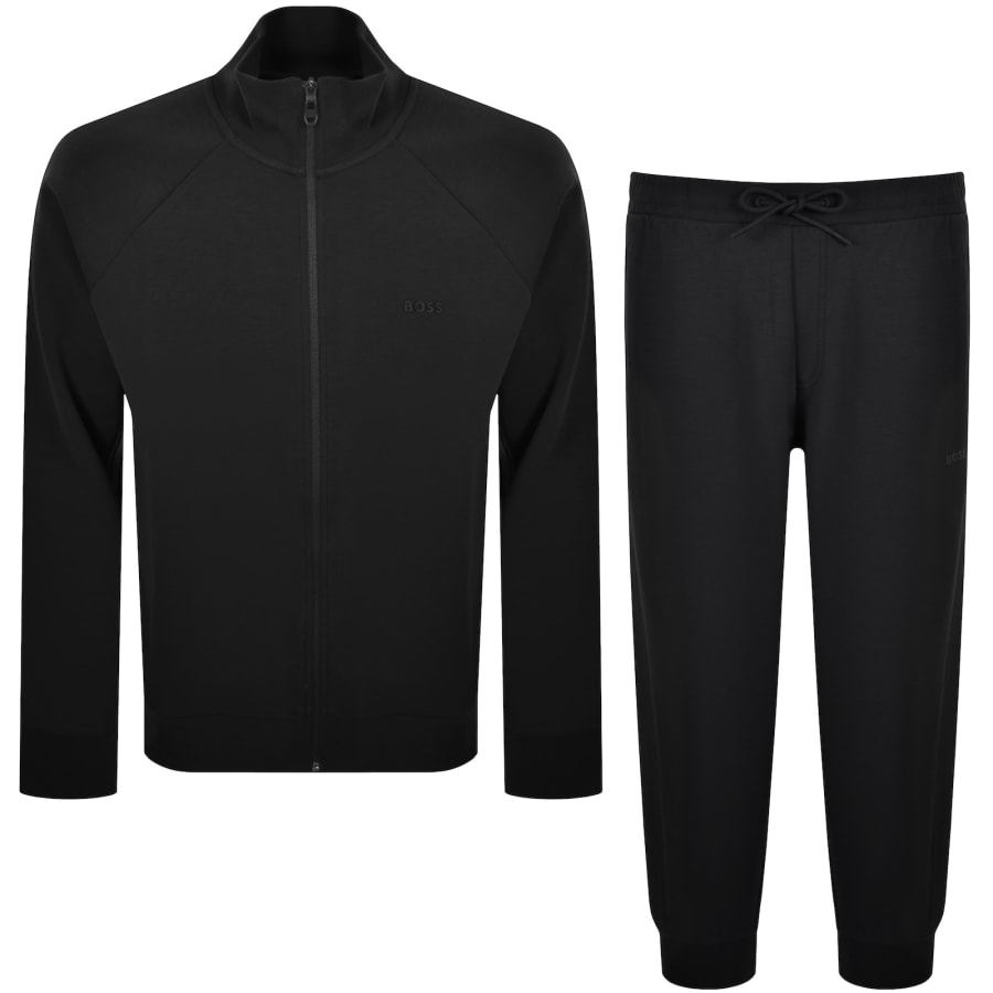 Image number 1 for BOSS Full Zip Tracksuit Set Black