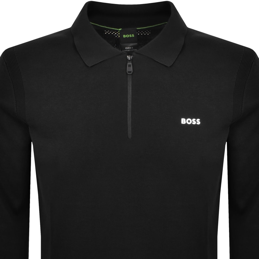 Image number 2 for BOSS Ever X Knit Polo Jumper Black