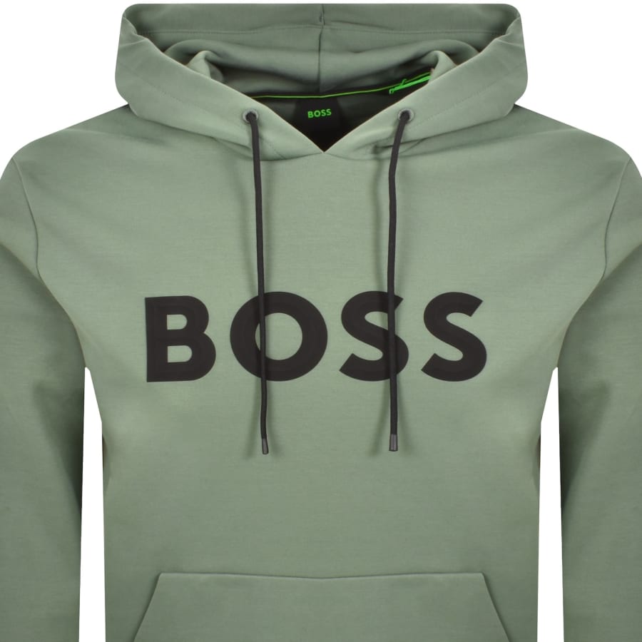 Image number 2 for BOSS Soody Zone Hoodie Green