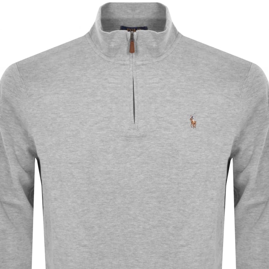Image number 2 for Ralph Lauren Half Zip Sweatshirt Grey