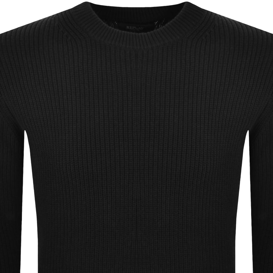 Image number 3 for Replay Crew Neck Knit Jumper Black