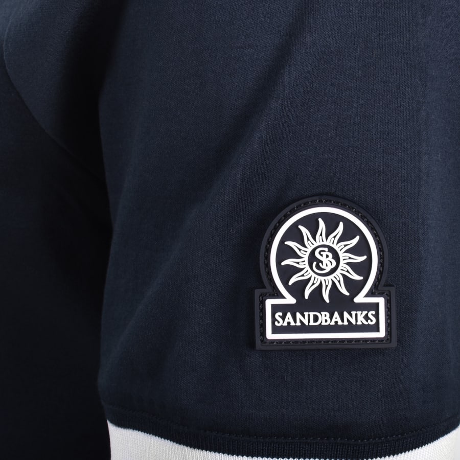 Image number 4 for Sandbanks Silicone Zip Polo T Shirt Navy