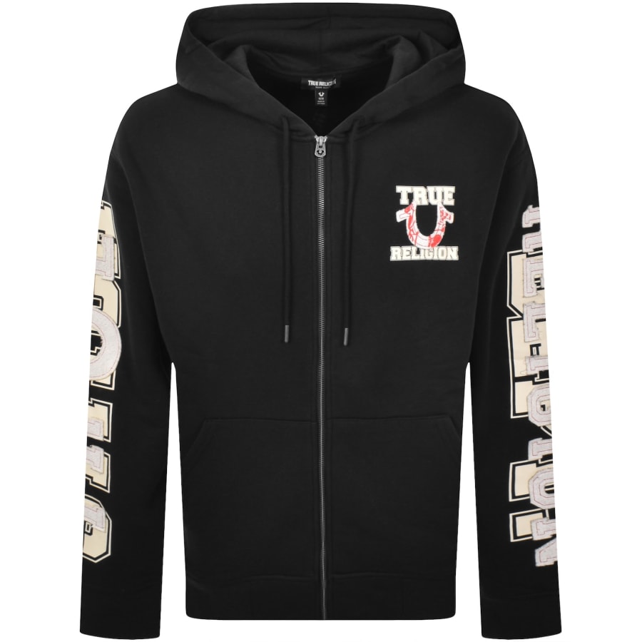 Image number 2 for True Religion Applique Full Zip Hoodie Black