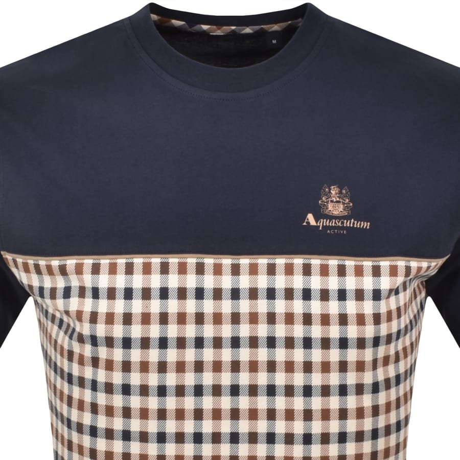 Image number 2 for Aquascutum Active Piping Panel T Shirt Navy