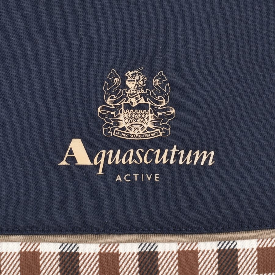 Image number 3 for Aquascutum Active Piping Panel T Shirt Navy
