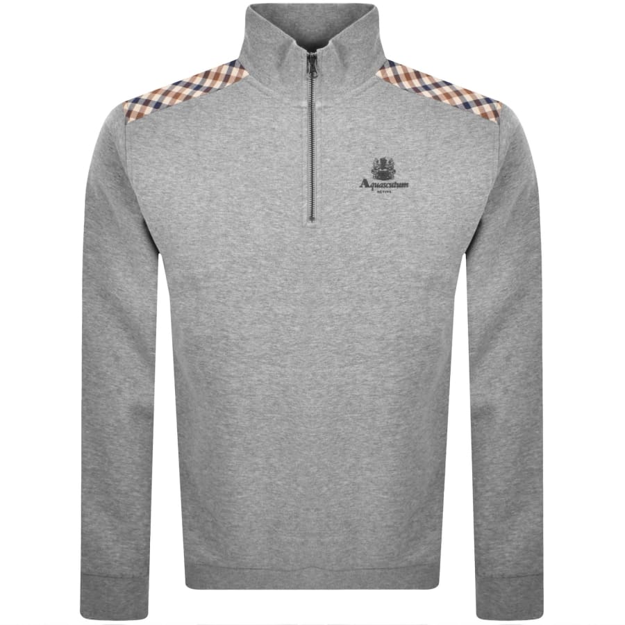 Image number 1 for Aquascutum Active Quarter Zip Sweatshirt Grey