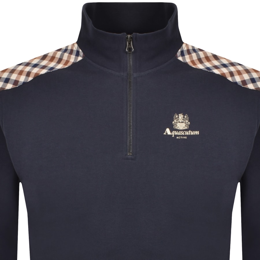 Image number 2 for Aquascutum Active Quarter Zip Sweatshirt Navy