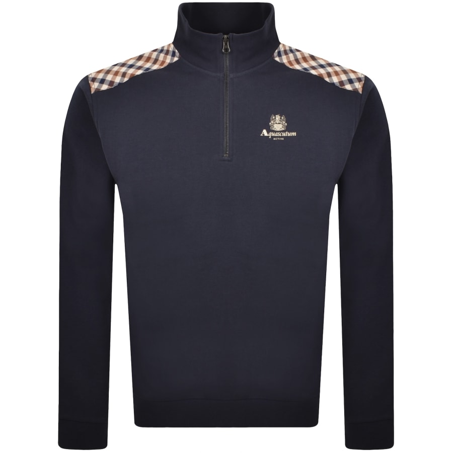 Image number 1 for Aquascutum Active Quarter Zip Sweatshirt Navy