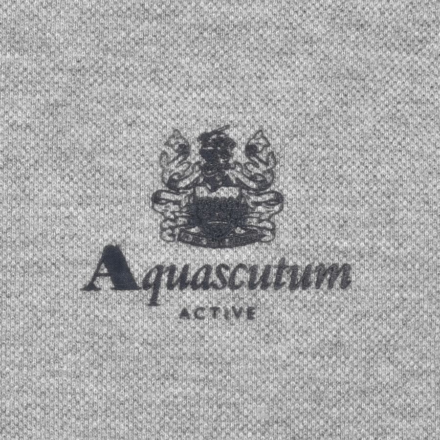 Image number 3 for Aquascutum Check Shoulder Polo Grey