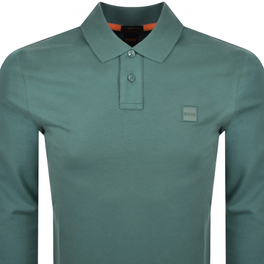 Image number 2 for BOSS Long Sleeve Passerby Polo T Shirt Green