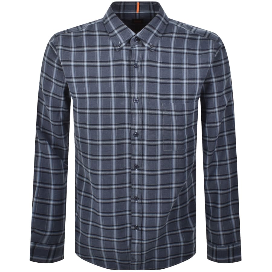 Image number 1 for BOSS Rickert Check Shirt Blue