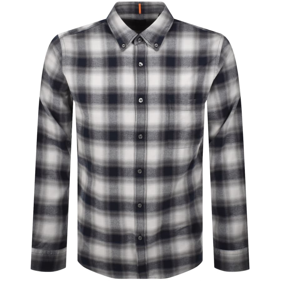 Image number 1 for BOSS Casual Rickert Check Shirt Grey