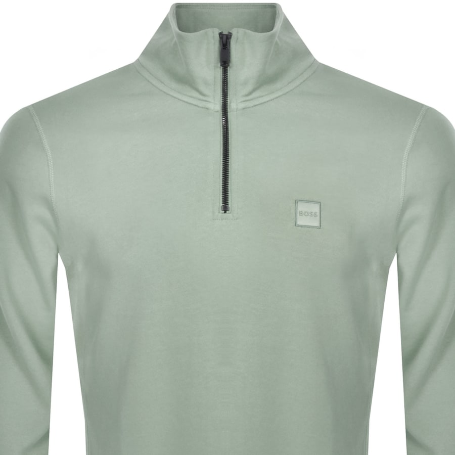 Image number 2 for BOSS Zetrust Quarter Zip Sweatshirt Green